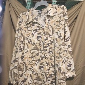 Long sleeve blouse button down